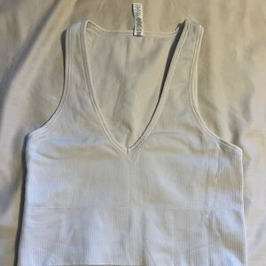 Small Athleta Aurora Seamless Crop Rib Tank in Light Pink